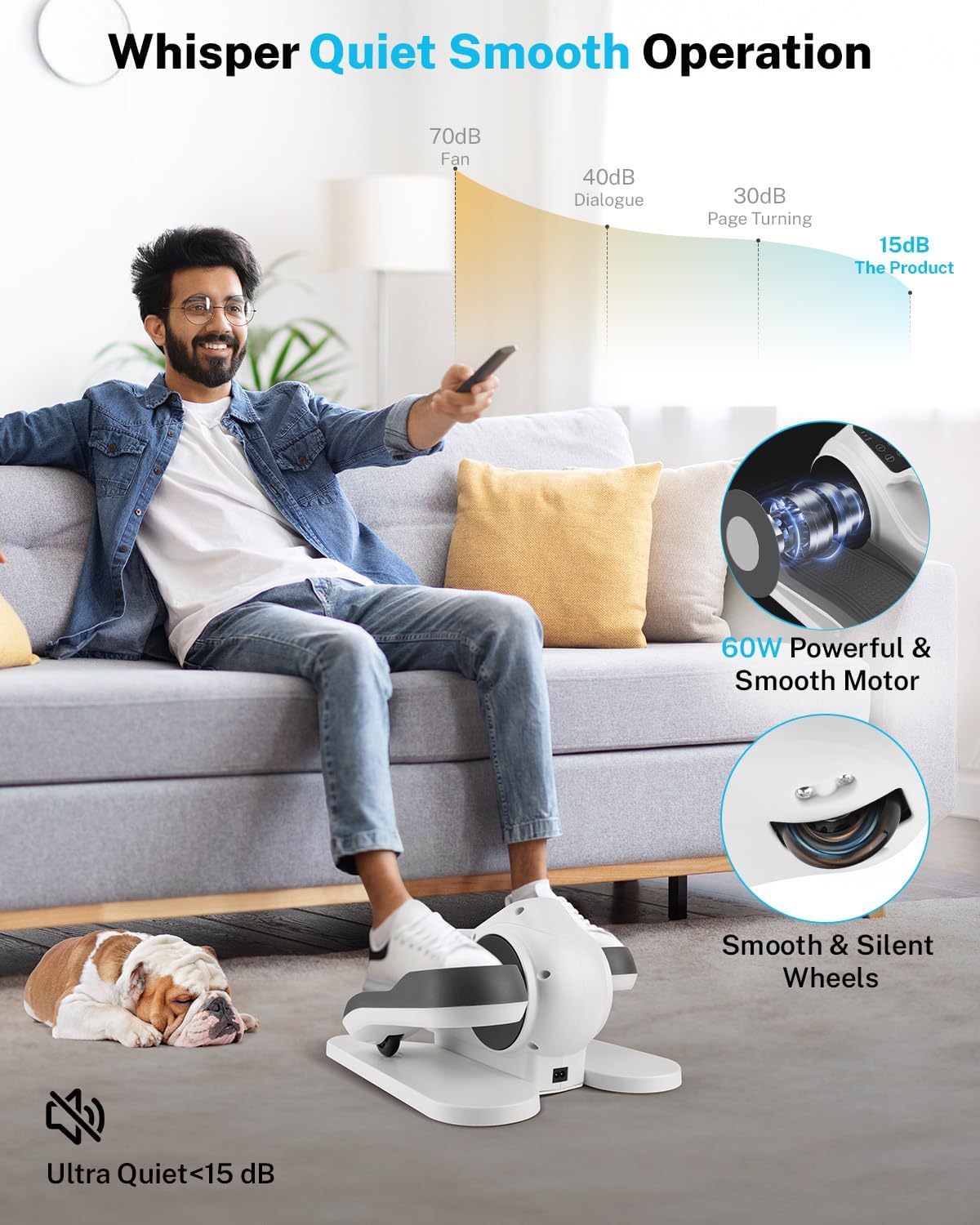 Gonex Under Desk Elliptical Exercise Machine Electric Sitting Seated Leg Pedal Exerciser with Resistance for Seniors Elderly Home 3 in 1 Mini Equipment with Remote 10 Manual Resistance 10 Auto Speeds