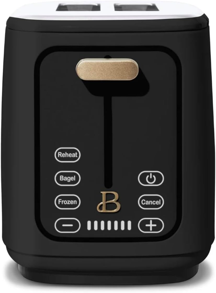 Beautiful 2 Slots Toaster with Touch-Activated Display, by Drew Barrymore, (Black Sesame)