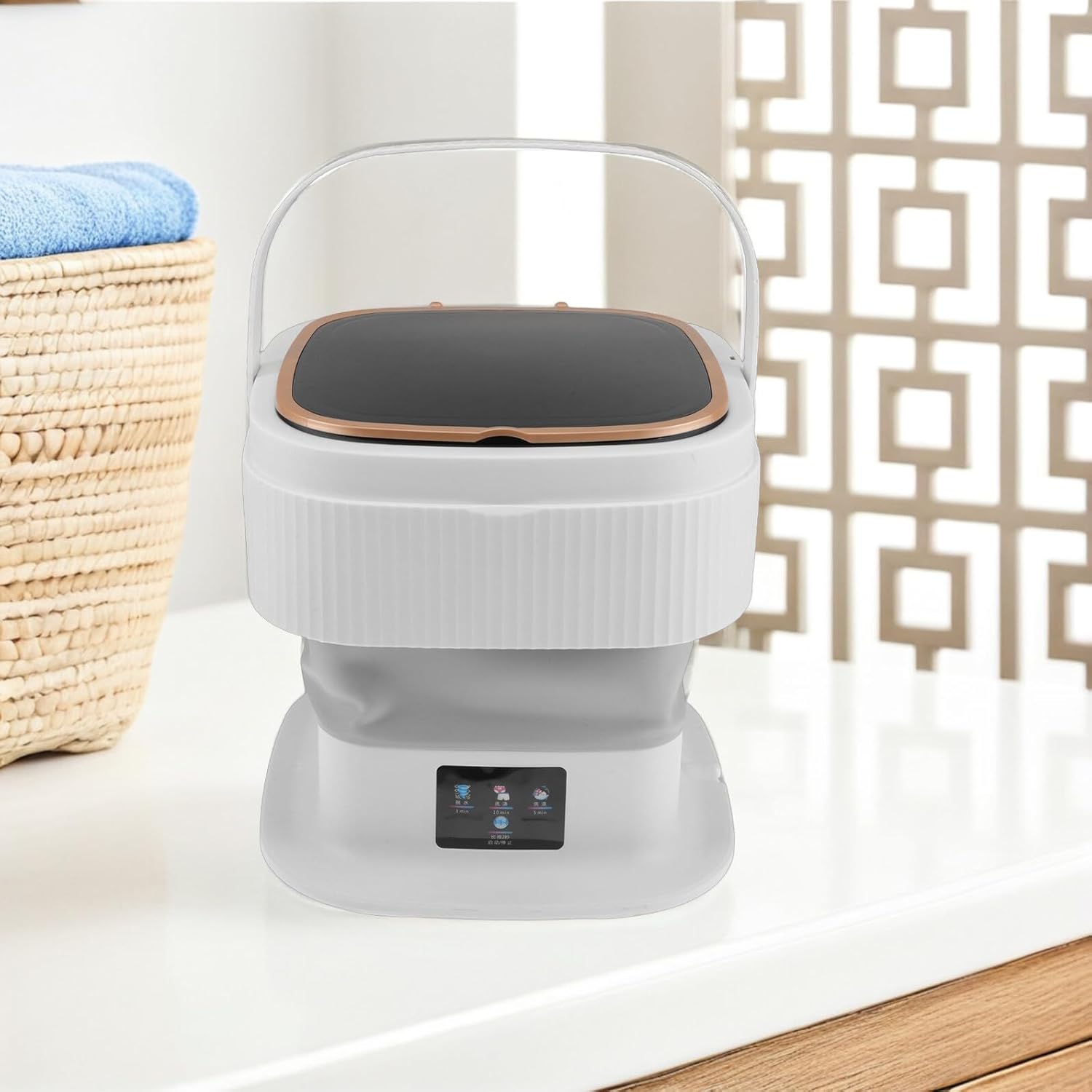 BESPORTBLE Portable Mini Folding Washing Machine with Modes Spinning Dryer for Clothes Underwear Socks Space-saving Travel Laundry Washer for Apartment Rv