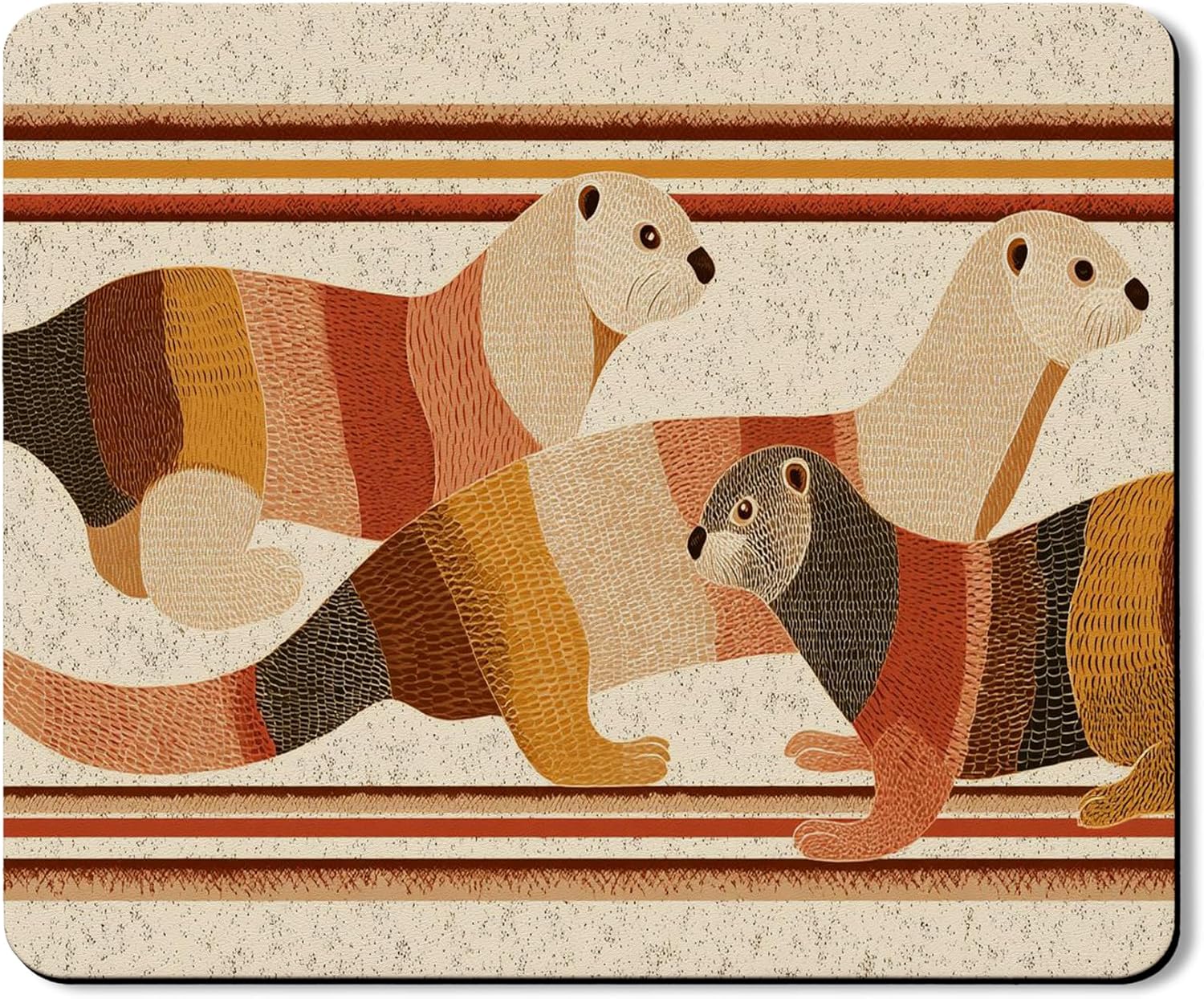 Otter Washer Dryer Top Protector Mat, Rustic Animal Patterns Laundry Machine Dust Covers, Vintage Rubber Anti-slip Waterproof Washer And Dryer Mats for Laundry Room 20x24 Inch