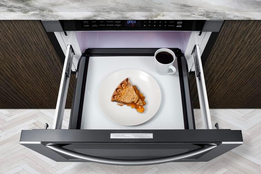 Summit 24” Built In Microwave, 1.2 cu.ft. Drawer Microwave, ADA Compliant, Black & Stainless Steel - MDR245SS (24 Inch)