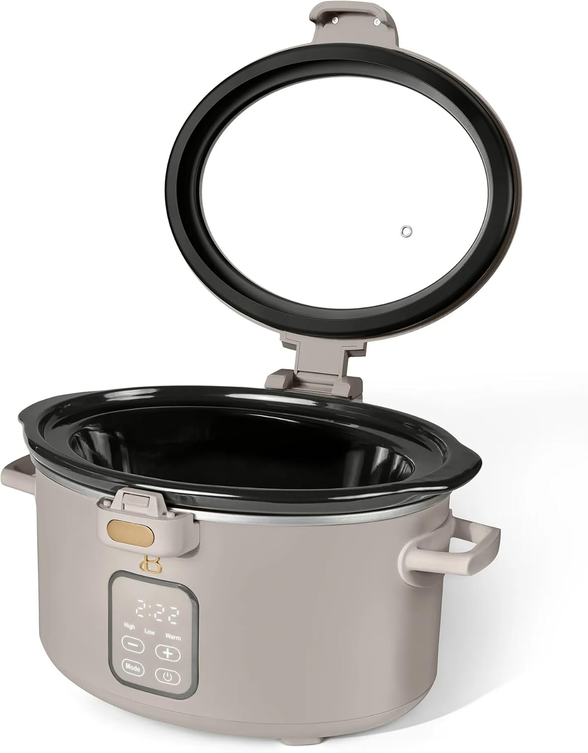 Beautiful 3 Qt Air Fryer with TurboCrisp™ Technology, Porcini Taupe by Drew Barrymore, Compact Countertop Air Fryer for Crispy Healthy Cooking, Nonstick Basket, Dishwasher-Safe, Oil-Less Frying