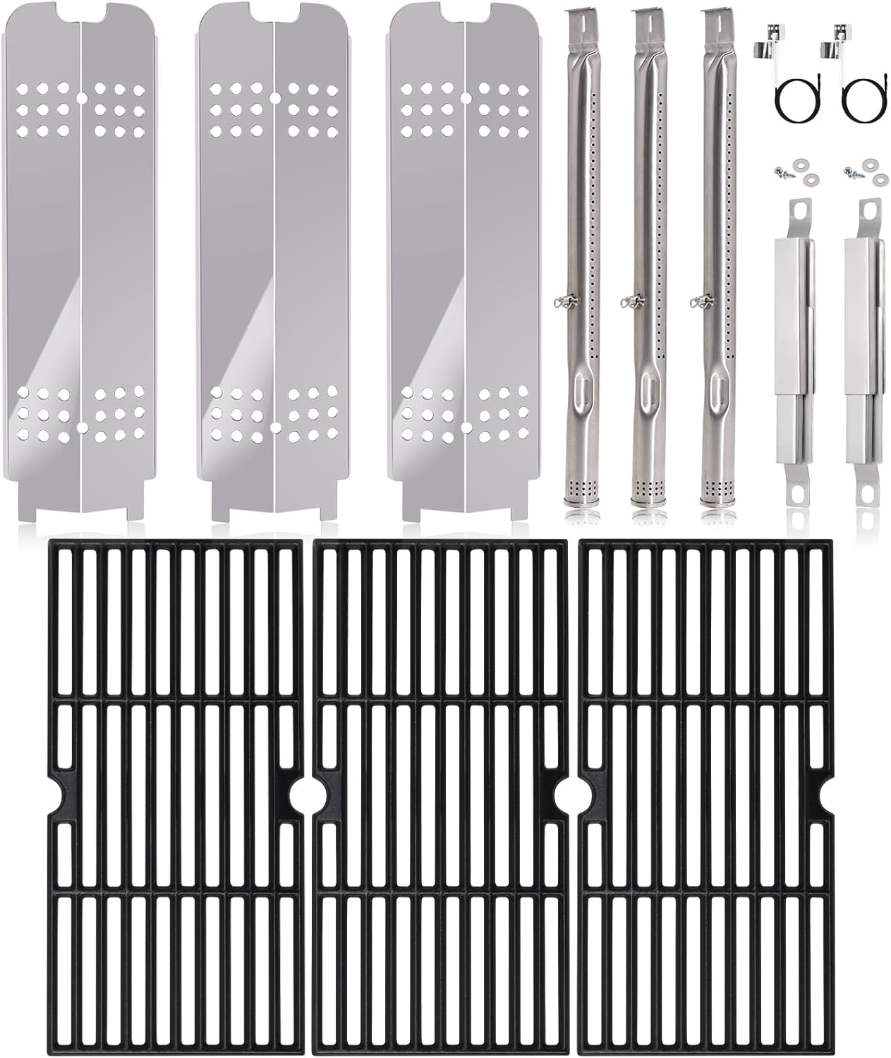 Hiorucet Grill Grate Replacement Parts for Charbroil Gas2Coal 463340516, 463370516, 463370519, Grid Cooking Grates, Heat Plate, Burner, Crossover Tube, Igniter for Char Broil Gas 2 Coal Grill Parts.