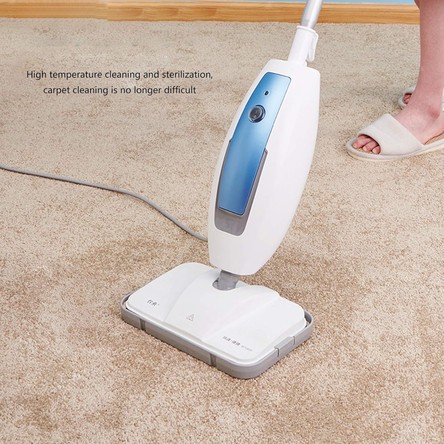 Multifunctional Steam Cleaning Electric Mop Scrub Mop High Temperature Cleaner Sweeping Mopping Two-in-One Rechargeable Floor Scrub Mop White
