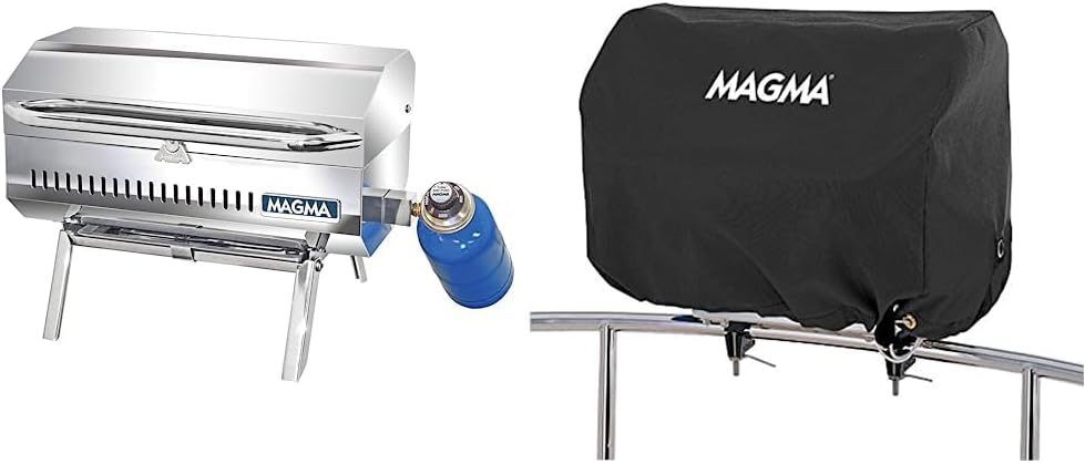 Magma Products, ChefsMate Connoisseur Series Gas Grill, A10-803, Multi, One Size & Products A10-990JB, Rectangular Grill Cover, 9 inch x 18 inch Primary Cooking Grate Size, Jet Black