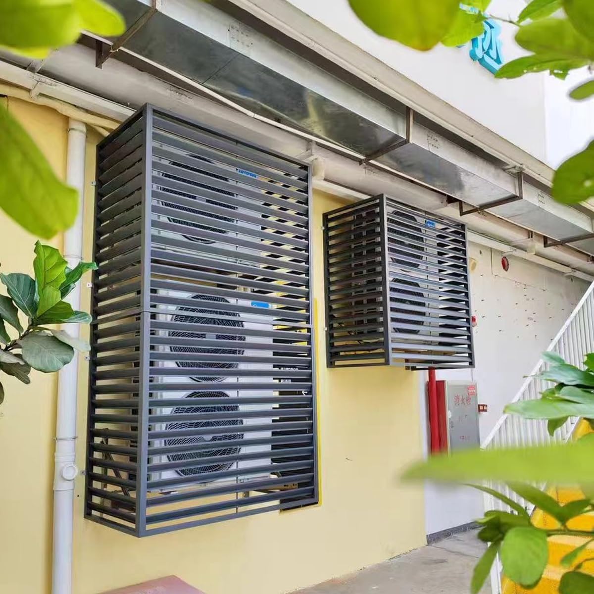 Air Conditioning Window Cover Air Conditioner Fence Screen Outdoor Privacy Ac Covers Fireproof for Outside Units Hide Air Con(Gray,110 * 80 * 60cm 43 * 31 * 24in)