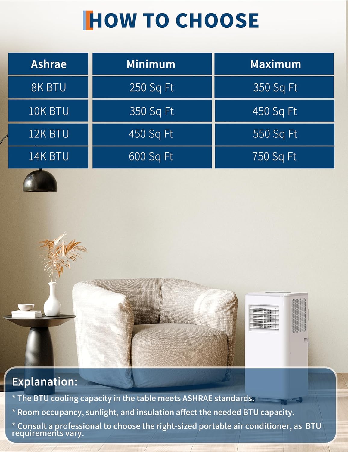 GarveeHome 8,000 BTU Portable Air Conditioner, AC Unit - Cools Rooms to 350 Sq.Ft with Dehumidifier, Remote, Timer for Bedroom/Office