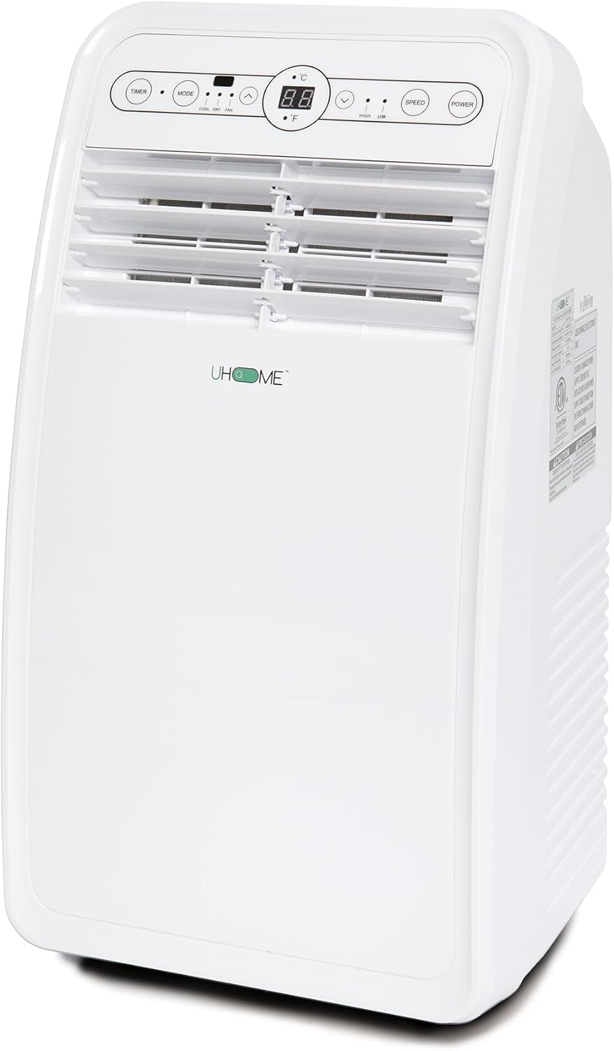 Uhome 8000 BTU Portable Air Conditioner, with Cooling, Dehumidifier, Fan, Remote Control and Window Mount Kit Included, White, 24H Timer
