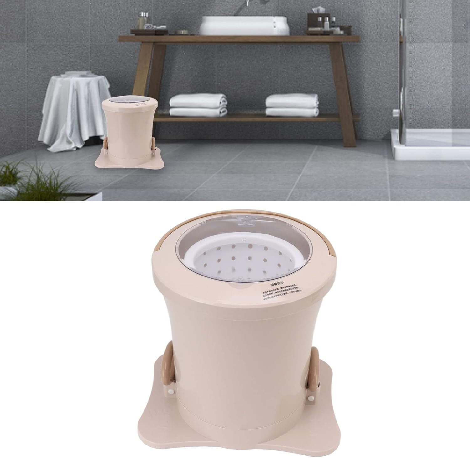 TOPINCN Mini Washing Machine, Portable Dehydrator Mini Small Portable Washer Washing Machin for Apartment, Dorm, Camping, Travel Laundry (Apricot)