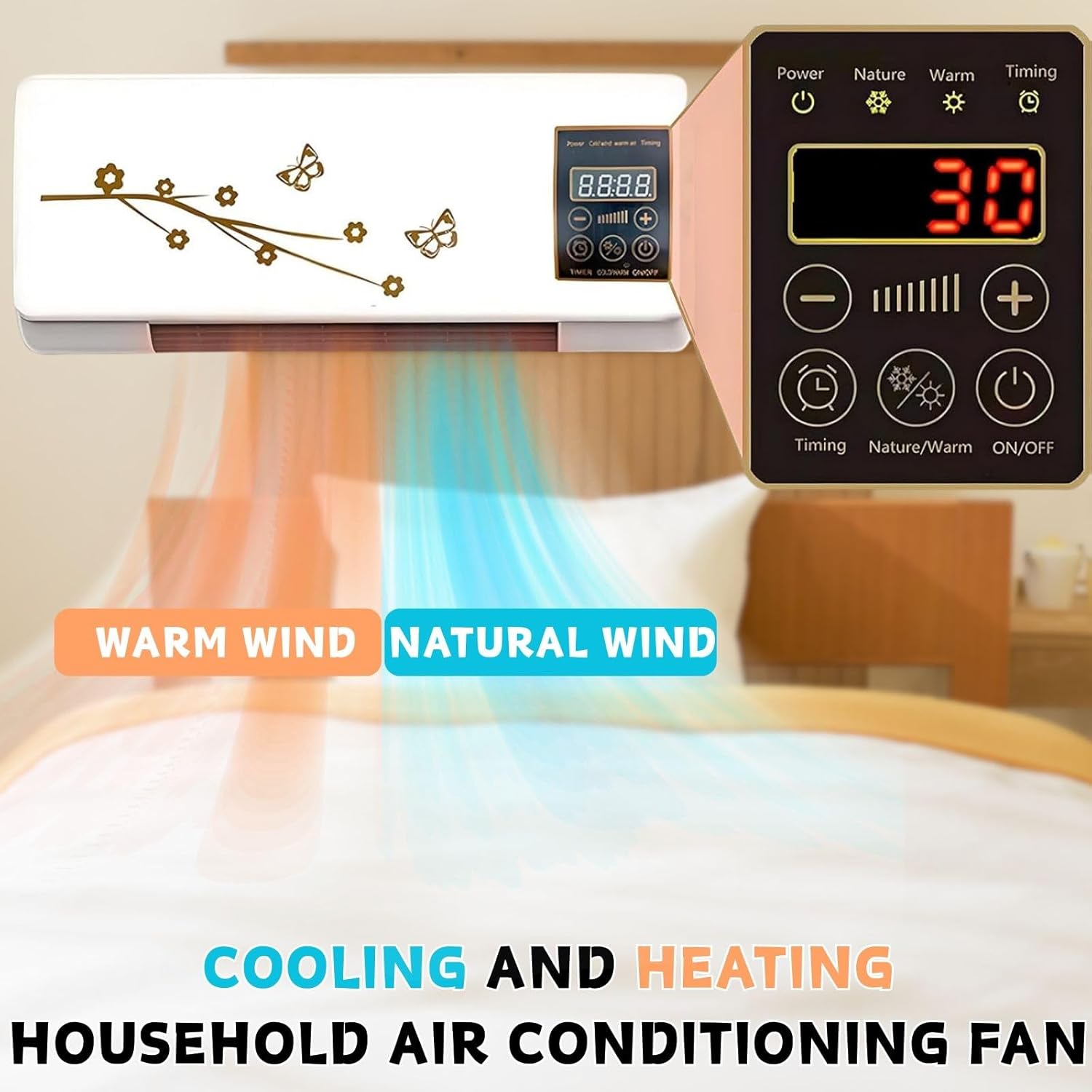 Mini Portable Air Conditioners Wall Mount Fan Ac And Heater Combo Unit With Remote Smart Air Conditioner Fan Waterproof For Bathroom