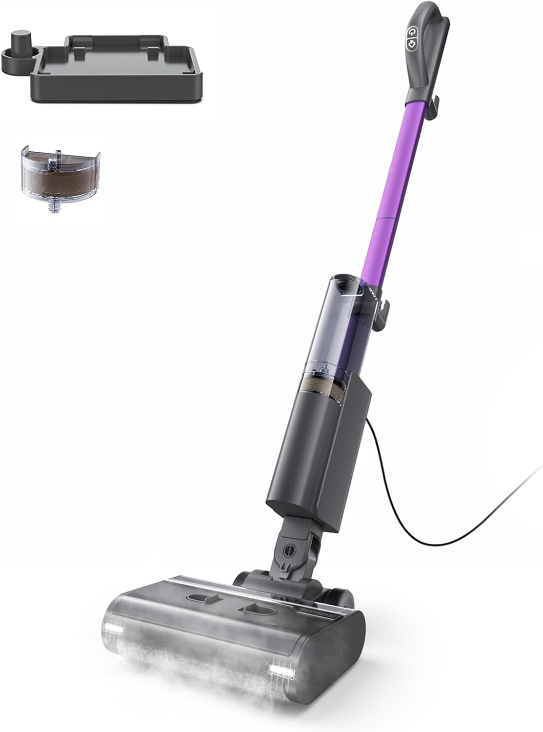 Steam Mop Cleaner, Lightweight Electric Mop with Deep Steam Cleaning, Self-Cleaning, NA-IX Limescale Protection for All Sealed Hard Floors, 180° Lie Flat, LED Light, Power-Assisted Drive