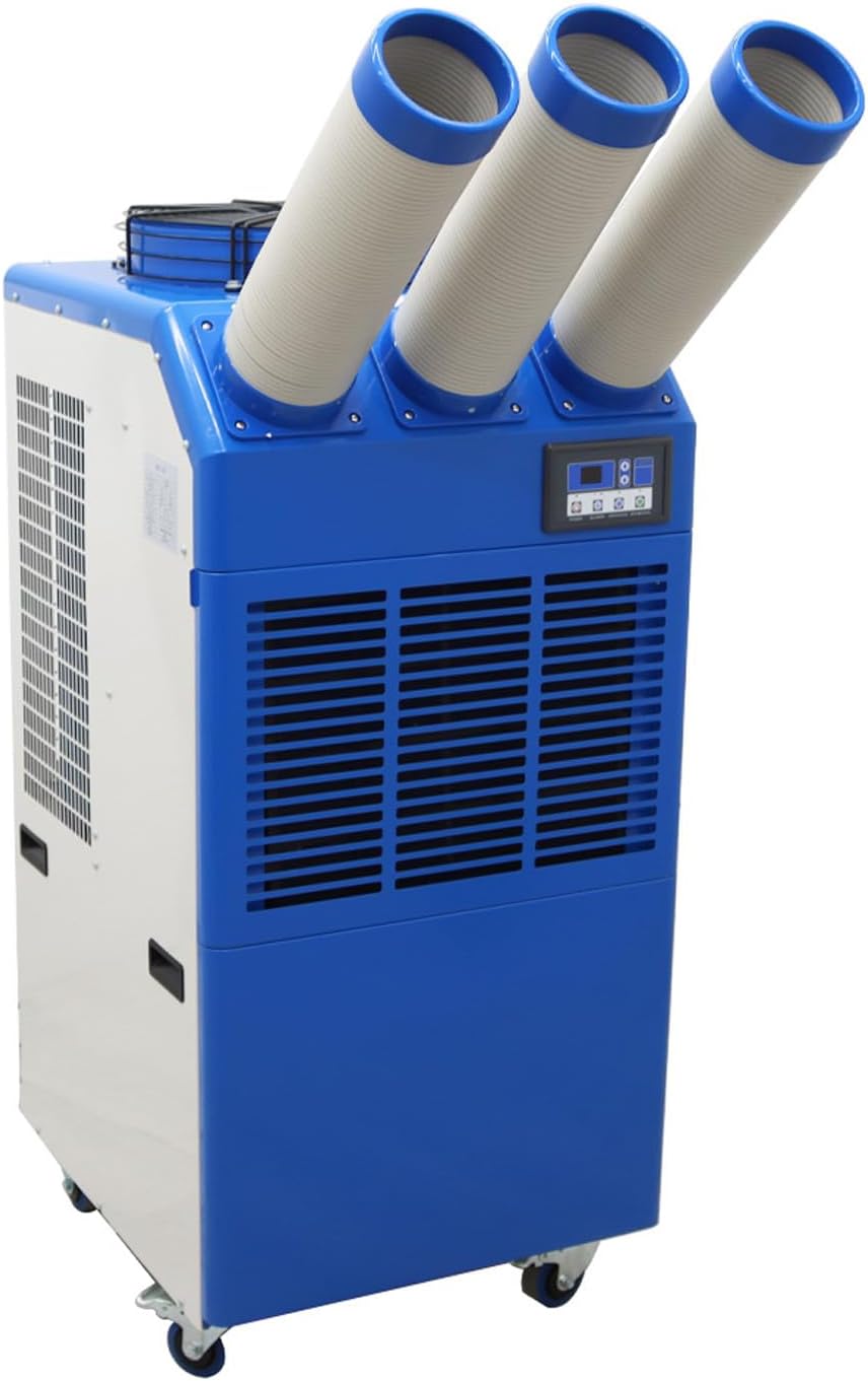 Industrial Portable Air Conditioner with Wheels 14L Large Tank Commercial Spot Cooler Adjustable Air Outlet Ideal for Hospitals Workshops Outdoor Events 220V 2.4KW