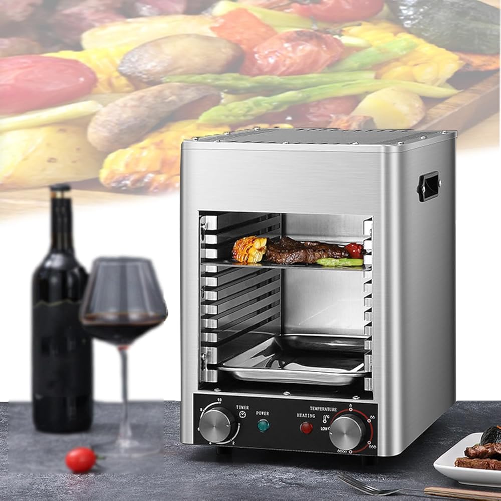 800°C Professional Propane Steak Grill,3700w Efficient Preheating,Portable Steak Broiler,10-Layer Grill,Ceramic Ptc Heating,Infinite Knob,4-Speed Temperature,For Burgers,Pizza