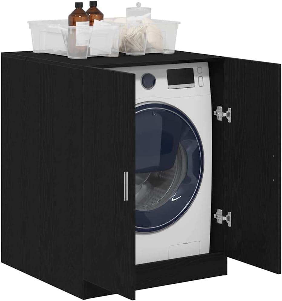 Washing Machine Cabinet Black Oak Engineered Wood,Home & Garden,Household Appliance Accessories,Laundry Appliance Accessories,Washer & Dryer Accessories