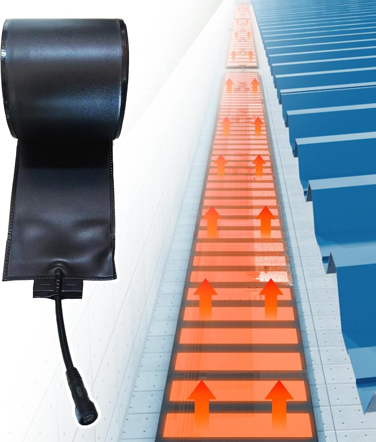 Outdoor Electric Snow Melting Mats for Roof and Gutters, 140℉ Roof Snow De-Icing Kit, Roof Heat Tape for Ice Dam and Pipe (4.72 X 299 in 5PCS)