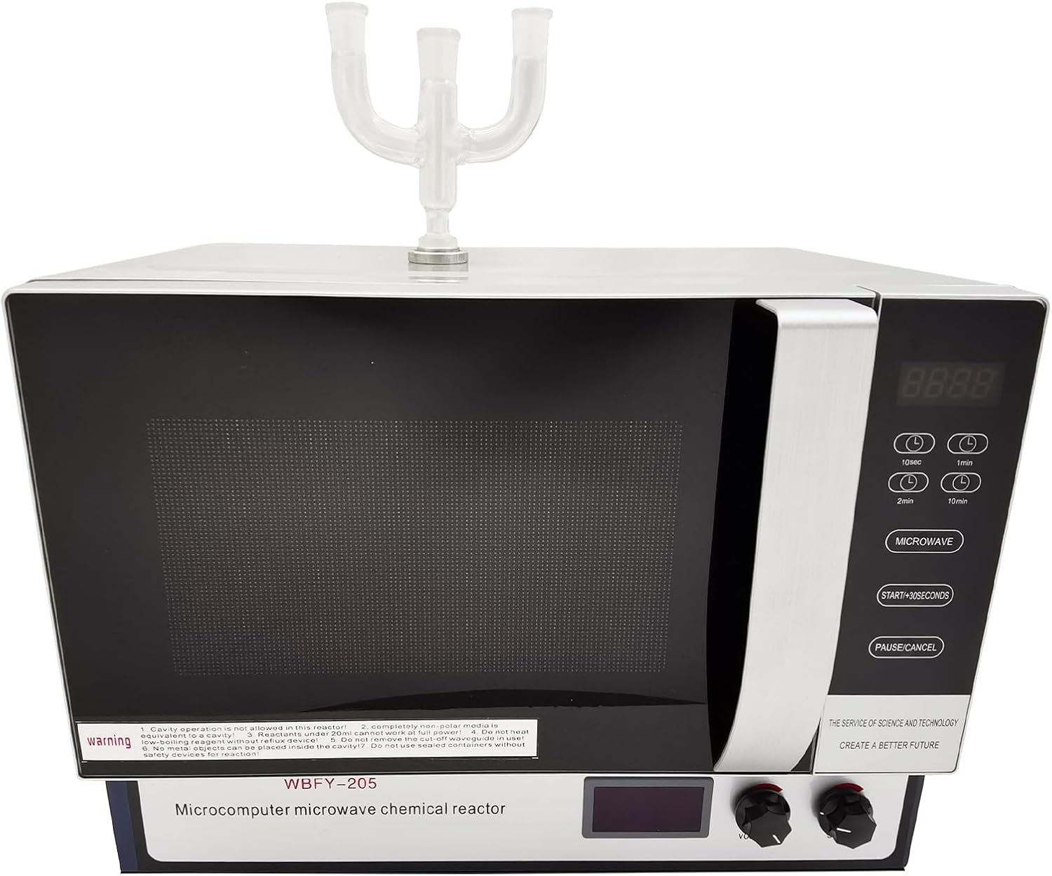 800W Continuous Microwave Radiation Reactor Lab Microwave Oven Stainless Steel Microwave Reactor 0-1800RPM Infinitely WBFY-205 220V/1PH