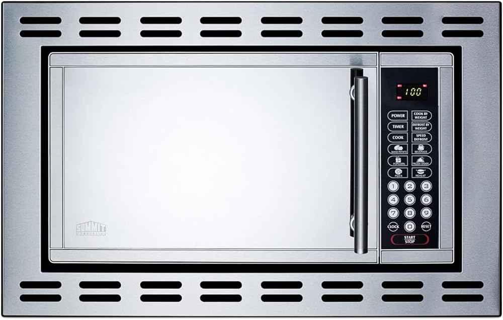 Summit 24” Over The Range Microwave, 0.9 cu.ft. Built In Microwave, Stainless Steel- OTR24