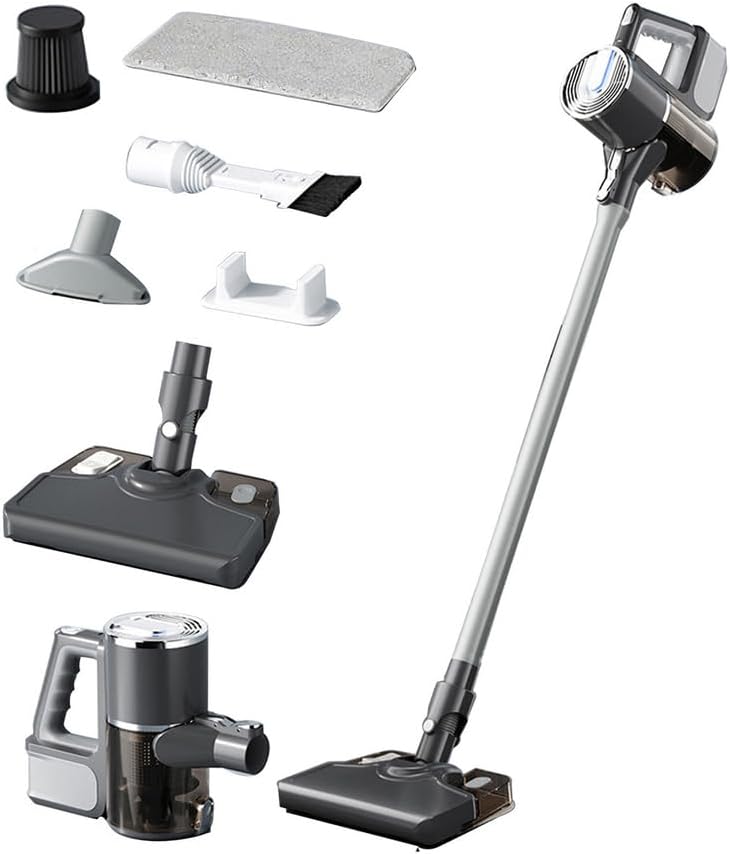 Black,Cordless Vacuum for Home, Vacuum Cleaner with Mopping Function and 2 Adjustable Modes, 1800mAH Battery Max 30 Mins Runtime, and Washable Parts Stick Vacuum