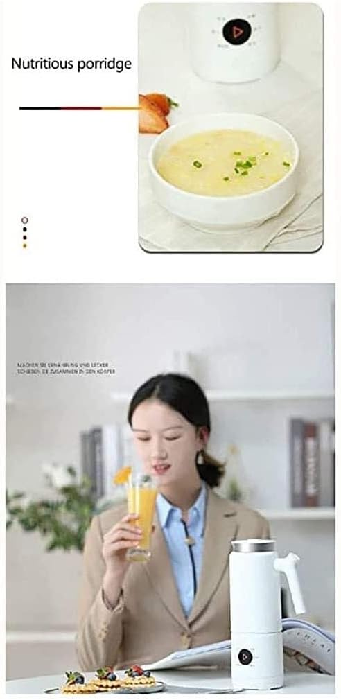 Multifunctional 300ML Electric Soymilk Maker & Mini Juicer Blender with Heating, 6-Blade Stainless Steel, Portable