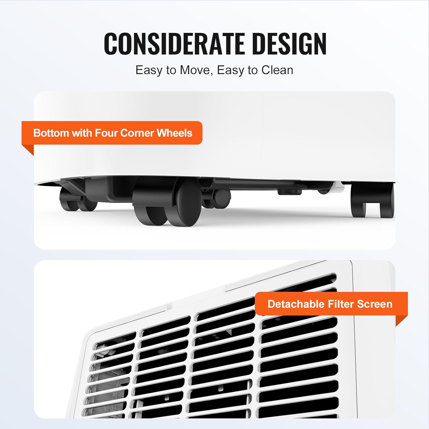 Happybuy 14,000 BTU Portable Air Conditioner, 3-in-1 Unit with Remote, 550-700 Sq.Ft, Cool/Dehumidify/Fan, Low Noise, Rich Accessories, White