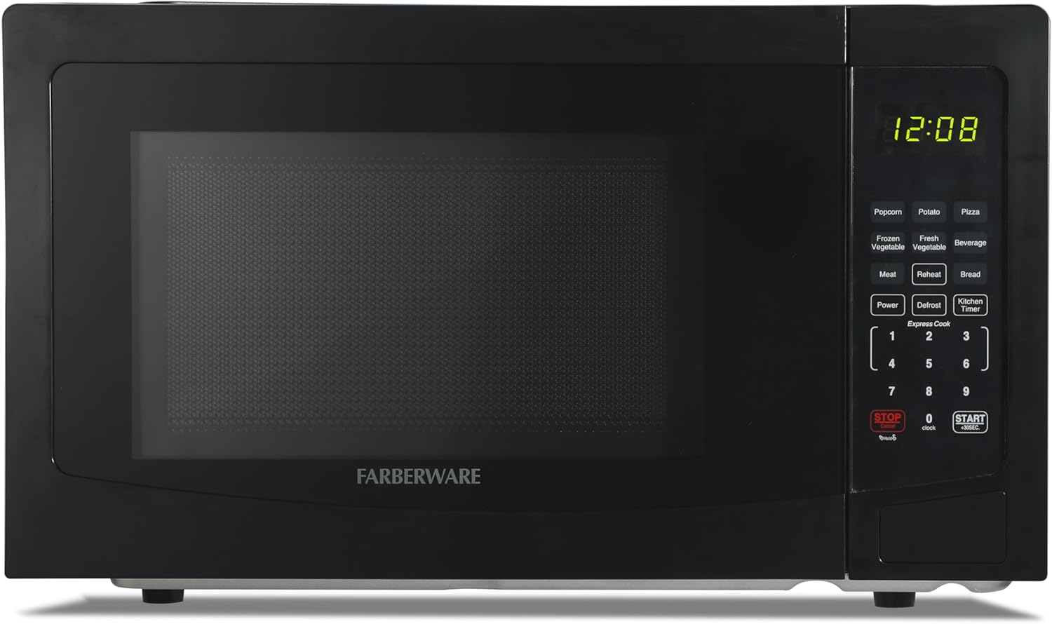 Farberware 1.1 Cu. Ft. Countertop Microwave Oven – 1000 Watts Power, Auto Cook Settings, Defrost, Easy Clean and Child Safety Lock - Black