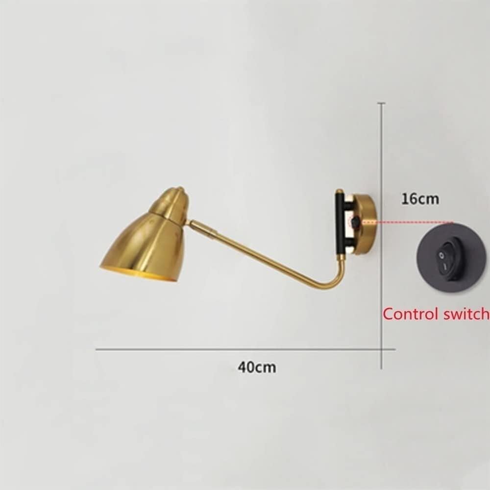 Retro E27 Wall Sconce Light 350° Swivel Swing Arm Lamp with Switch Indoor Antique Bedroom Bedside Reading Lights Sconces,Household