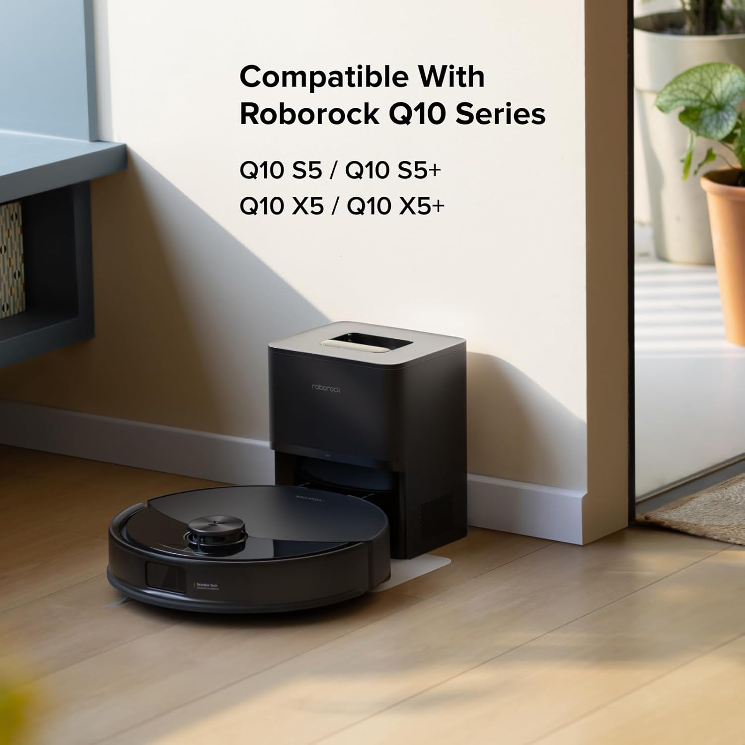 roborock Q10 X5 Robot Vacuum and Mop Combo Black with Floating Main Brush Cover