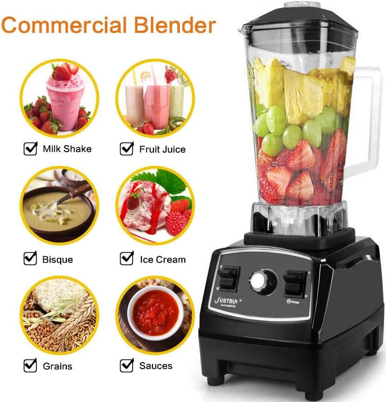 Xuthusman 3HP 2 Liter Professional Milkshake & Fresh Juice Blender - Heavy Duty Commercial Power Blender - Smoothie Mixer - 2200W - Black