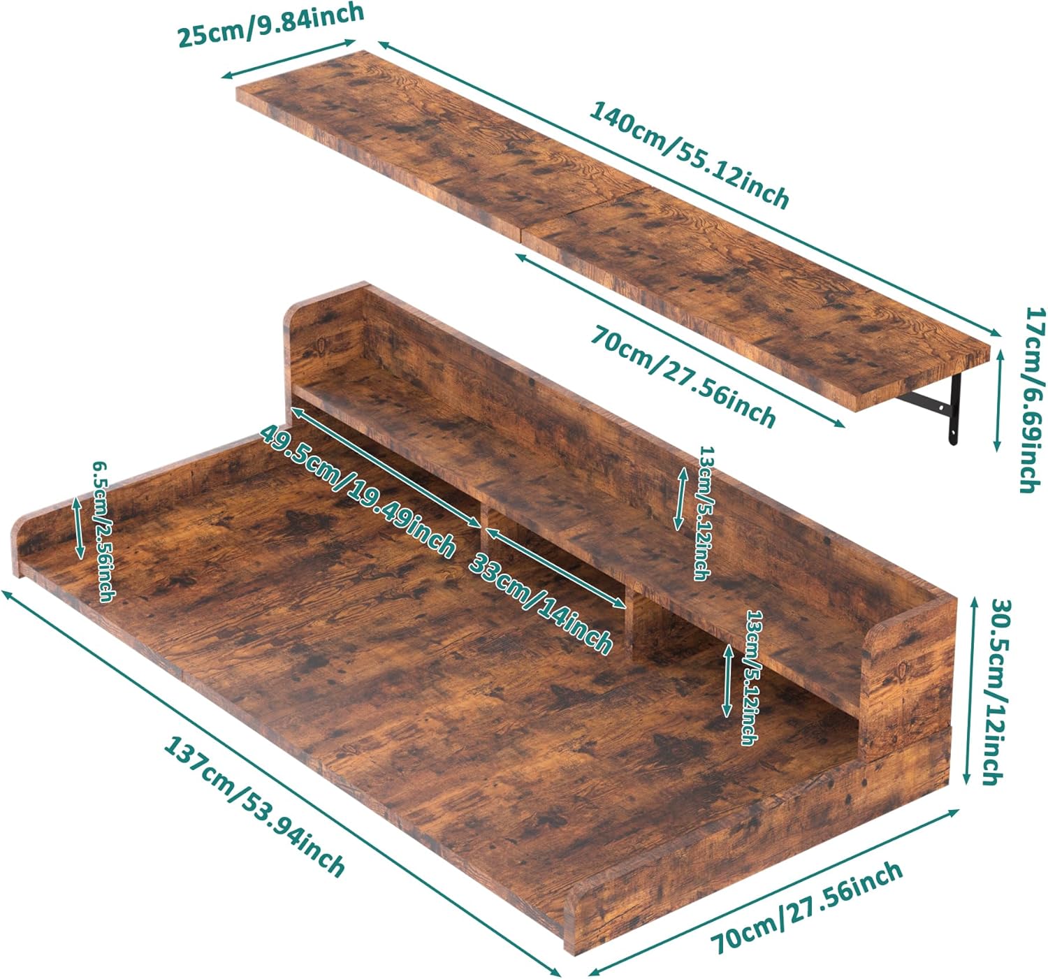 Washer Dryer Countertop, Laundry Countertop Over Washer And Dryer, Washer And Dryer Covers For The Top For Laundry Room Organization, Washer And Dryer Countertop Shelves (Oka Brown, 53.9*27.5*12)