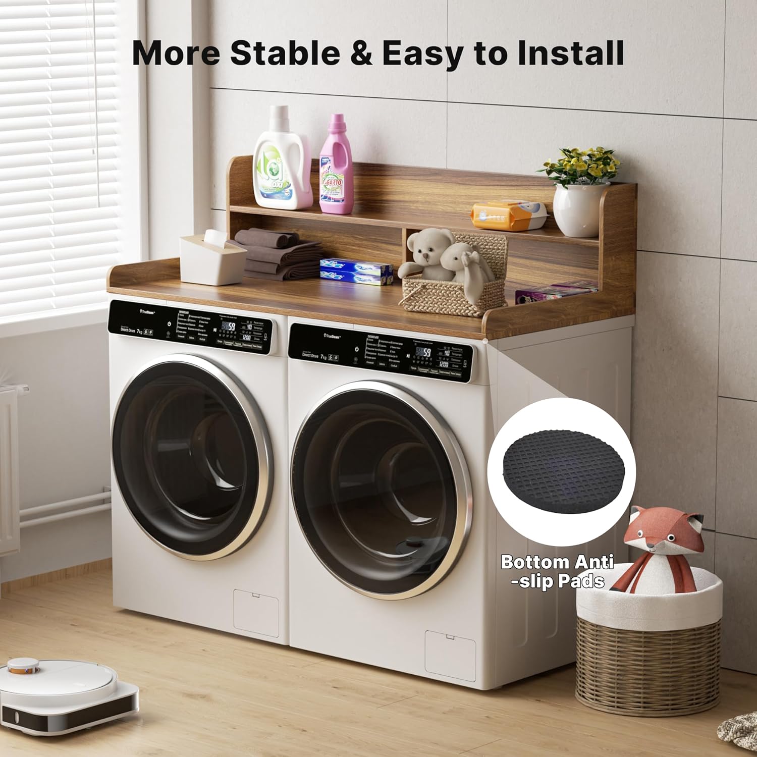 Washer Dryer Countertop with Non-Slip Pads, 2.75