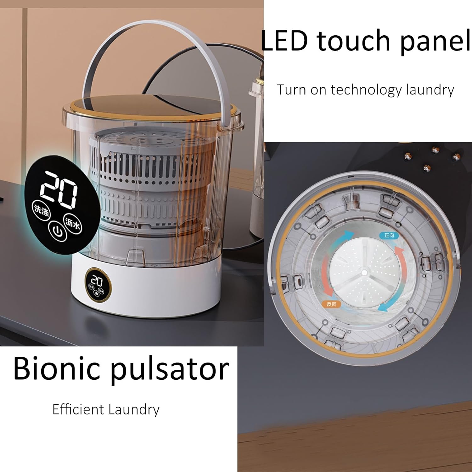 Portable Washing Machine, Bucket Washing Machine, Small Washer, One Machine With Multiple Barrels, with Drainer Basket, for Camping, Rv, Travel, Small Spaces, Lightweight and Easy to Carry ( Size : A