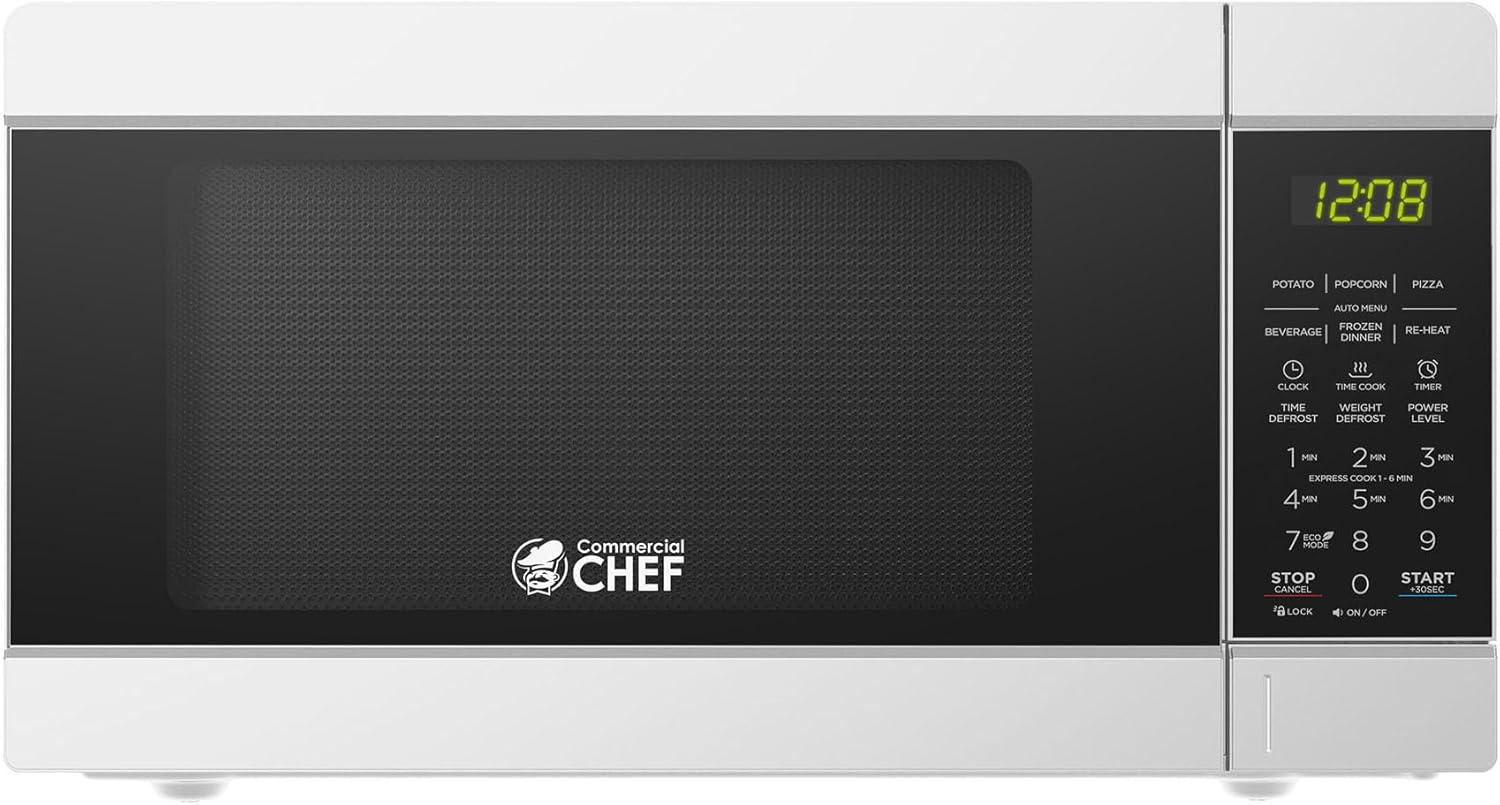 COMMERCIAL CHEF 0.9 Cu Ft Microwave with 10 Power Levels & 1.1 Cu Ft Microwave with 10 Power Levels