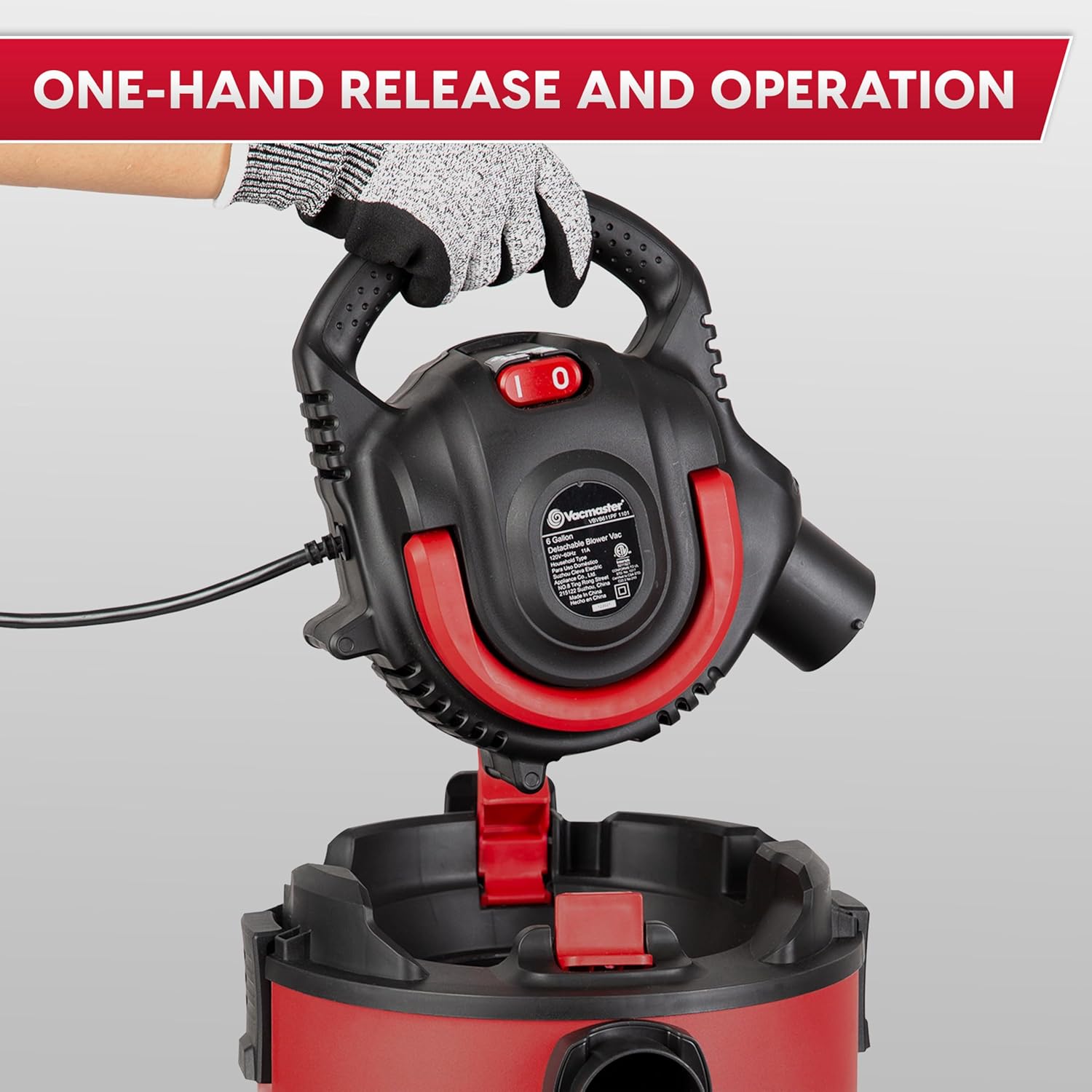 Vacmaster Wet/Dry Vacuum with Detachable Blower 6 Gallon 5 Peak HP-VBVB611PF 1101