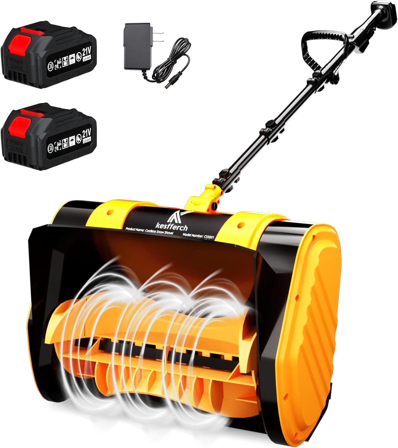 Cordless Snow Shovel, 21V Brushless Motor, 4.0AH Electric Snow Blower, 14