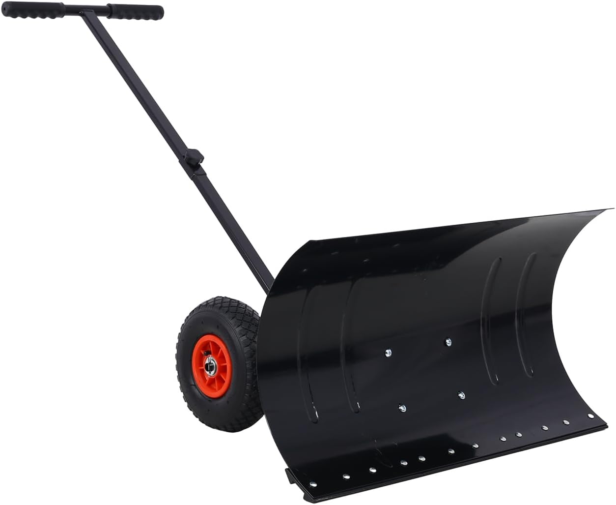 Snow Shovel with Wheels Heavy Duty Snow Pusher Angle Adjustable 29