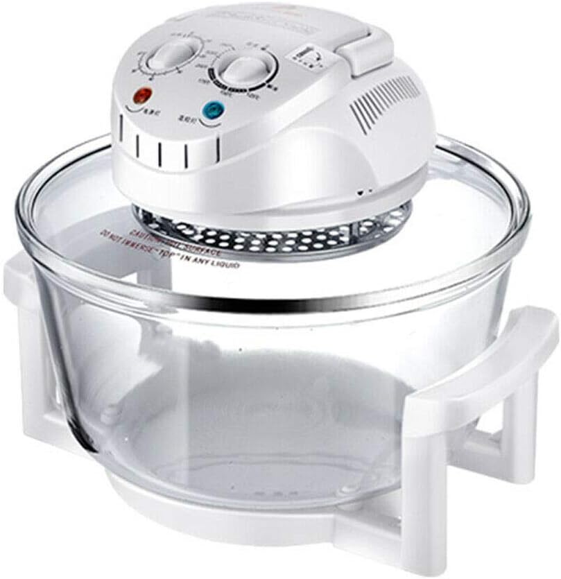 12L Convection Roaster Air Fryer Oven Turbo Electric Cooker Recipe 360° Heating,Infrared Convection, Halogen Oven Countertop, Cooking, Stainless Steel, Prepare Quick Healthy Meals White