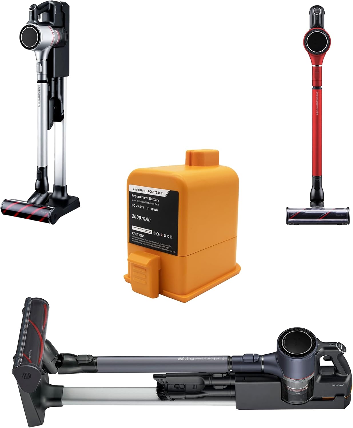 (2 Pack) EAC63758601 A9 Upgrade Vacuum Battery for LG Cord Zero A9 Cord Zero A9+ Cord Zero A9 Plus.