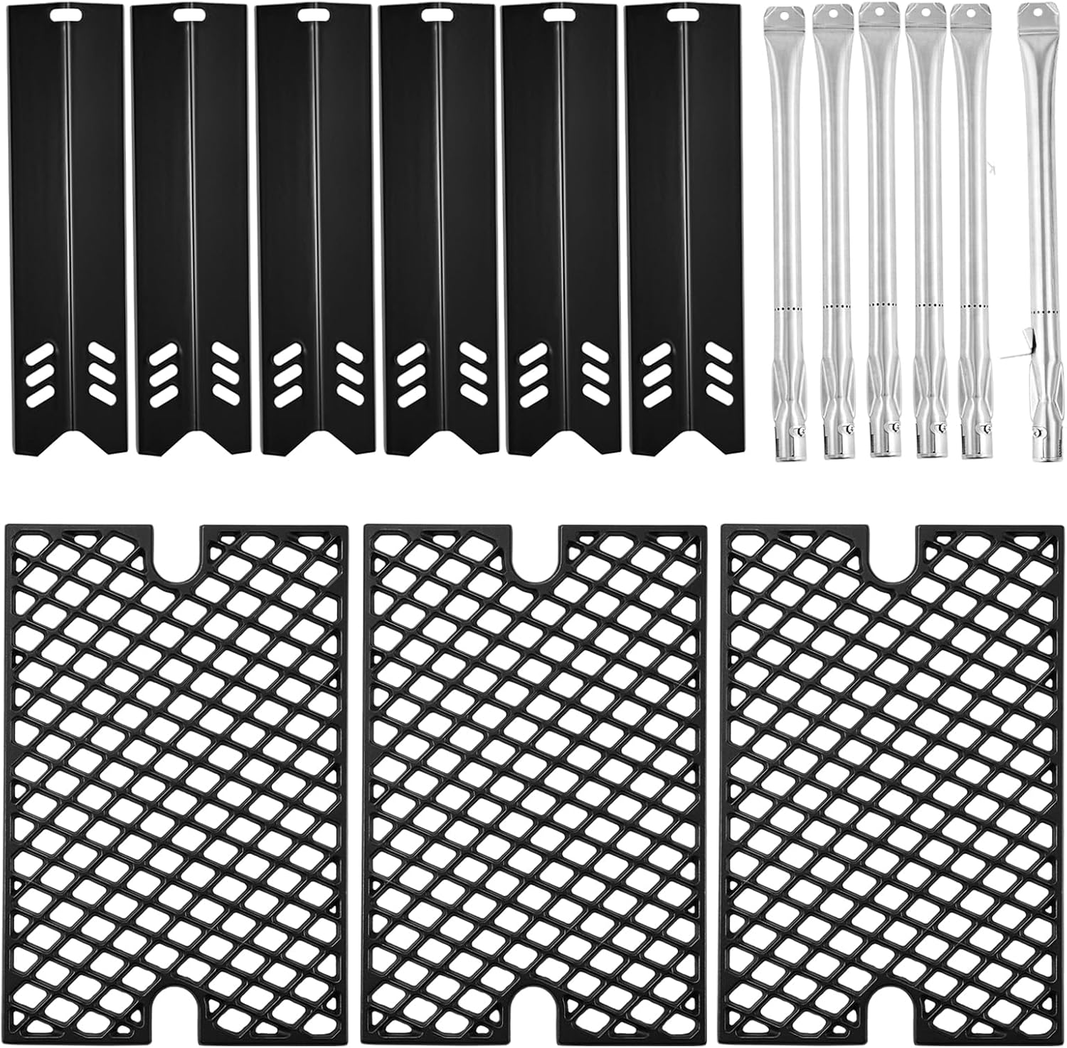 GR2205723-OG-00 Grill Grates Burners Heat Plates Replacement Parts for Outdoor Gourmet 6 4 Burner GR2205720-OG-00 162193 FSOGBG1108 FSOGBG1106 GR2215120-OG-00 Gas Grill Cooking Grids Flame Tamers
