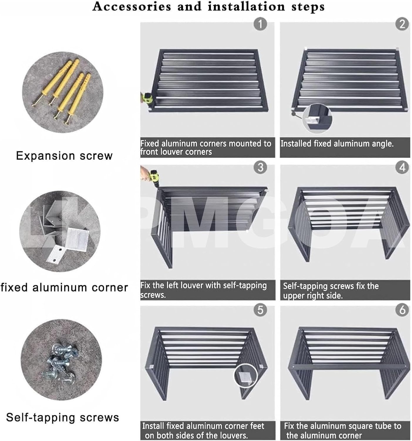 Aluminum Alloy Air Conditioner Fence, Support for Waterproof Plants, Privacy Fence, Theft Proof, Sturdy, Noise reducing(White,110cm)
