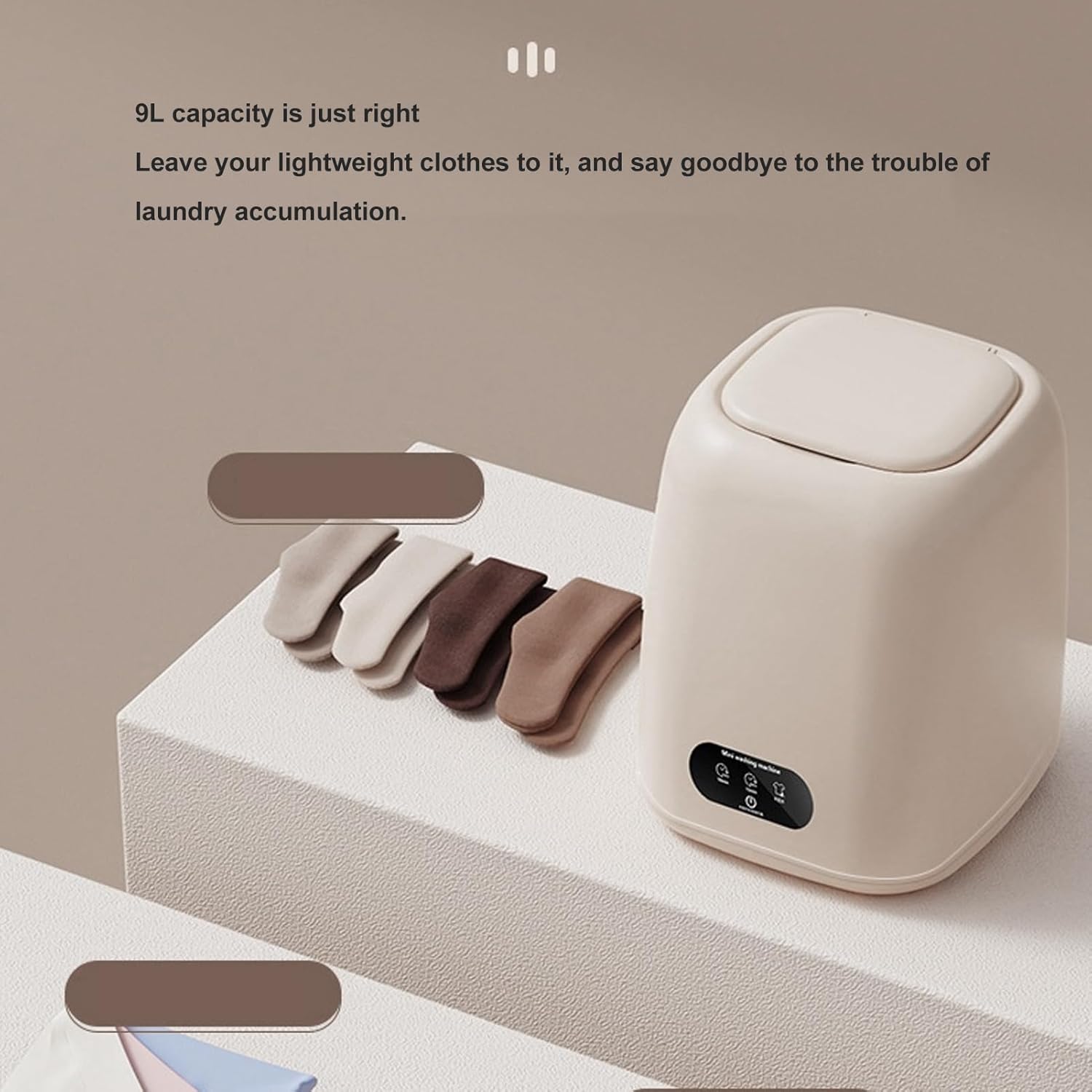 Pssopp 2 in 1 Mini Laundry Washer, 9L Capacity Portable Washer Dryer Combo for Small Clothing Pet Bedding Baby Clothes Small Space Living (US Plug)