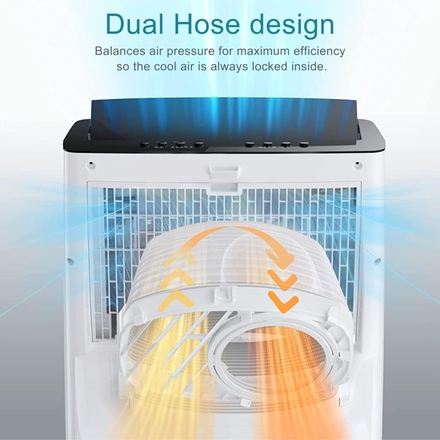 Cooper&Hunter 14,000 BTU (12,000 BTU SACC) Inverter Portable Air Conditioner with Heat Pump with Dual Hose, Dehumidifier, and Fan For Areas Up To 550 Sq. Ft, with Remote Control & Window Kit