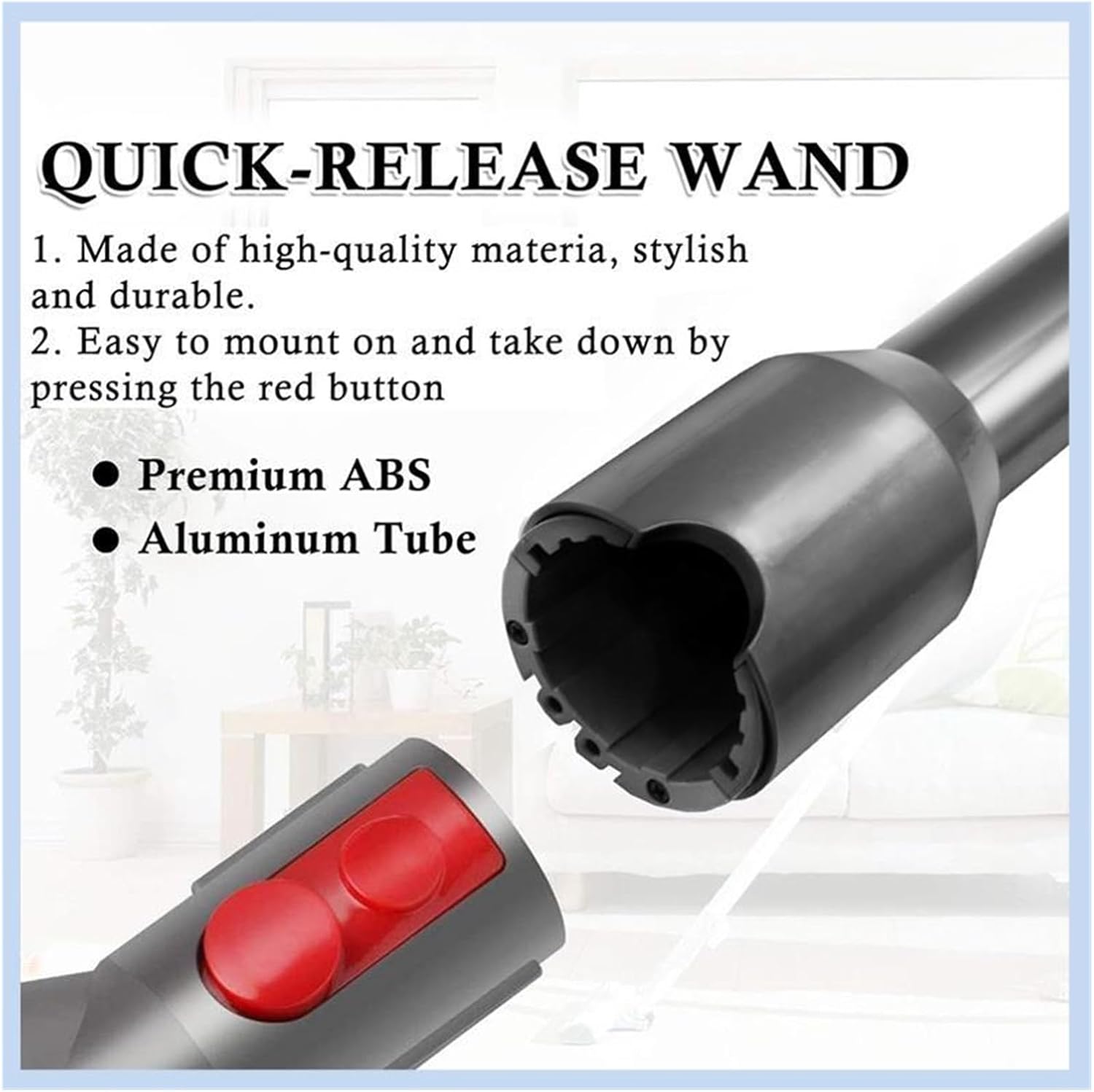 EAS-Extension Rod ，Compatible for Dyson ，V10 Digital Slim/V12 Detect Slim Cordless Stick Vacuum Cleaner Quick Release Straight Pipe Bar