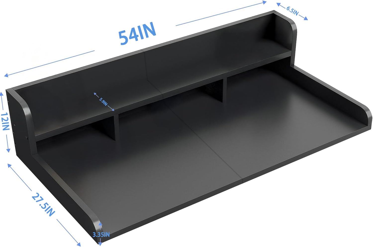 2-Tier Washer Dryer Countertop with Shelf, Laundry Countertop over Washer and Dryer with Edge, Washing Machine Topper Shelf with Storage for Efficient Organization (Black)