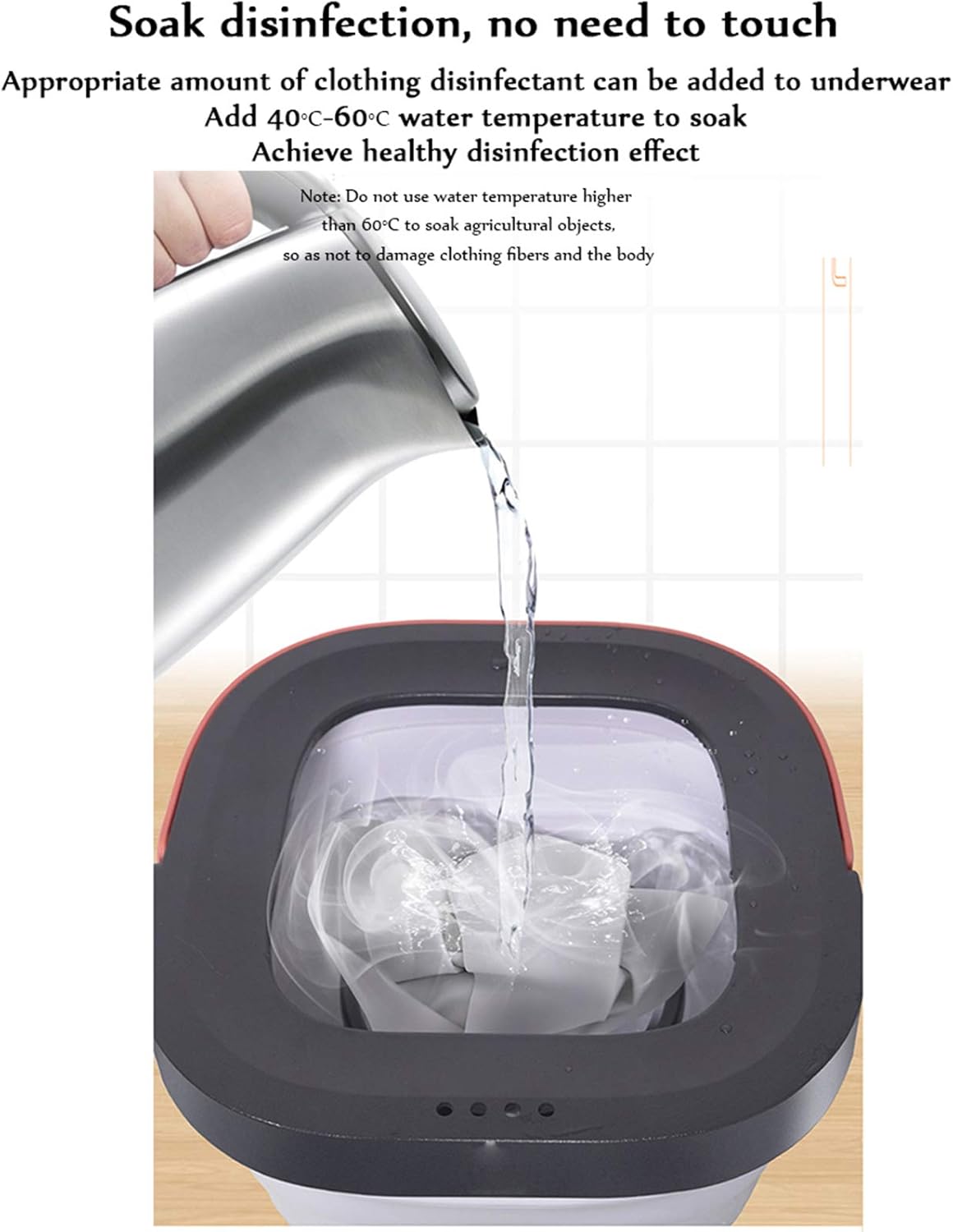 Portable Clothes Washing Machines, Mini Foldable Washer and Dryer, Electric Compact Small Laundry Machines, Energy Saving Home Travel 110V-240V