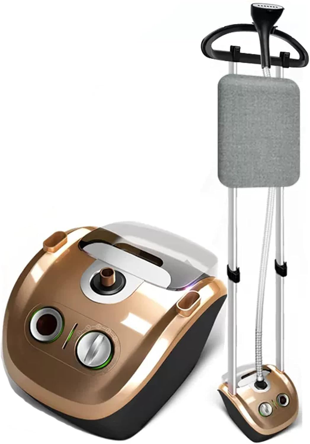 Clothes Vertical Hanging Ironing Machine, Handheld Garment Steamer Professional Standing Heavy Duty Powerful Fabric Steamer With 2.3L Transparent Water Tank, Clothes Steamer for Home (Gold)