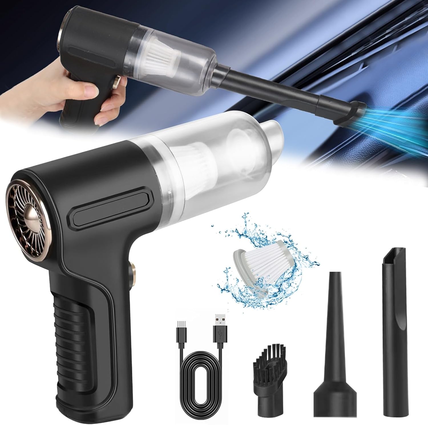 High Power Rechargeable Portable Handheld Car Wireless Vacuum Cleaner Powerful - Cordless Lightweight Vacuum Cleaner for Home and Car Cleaning