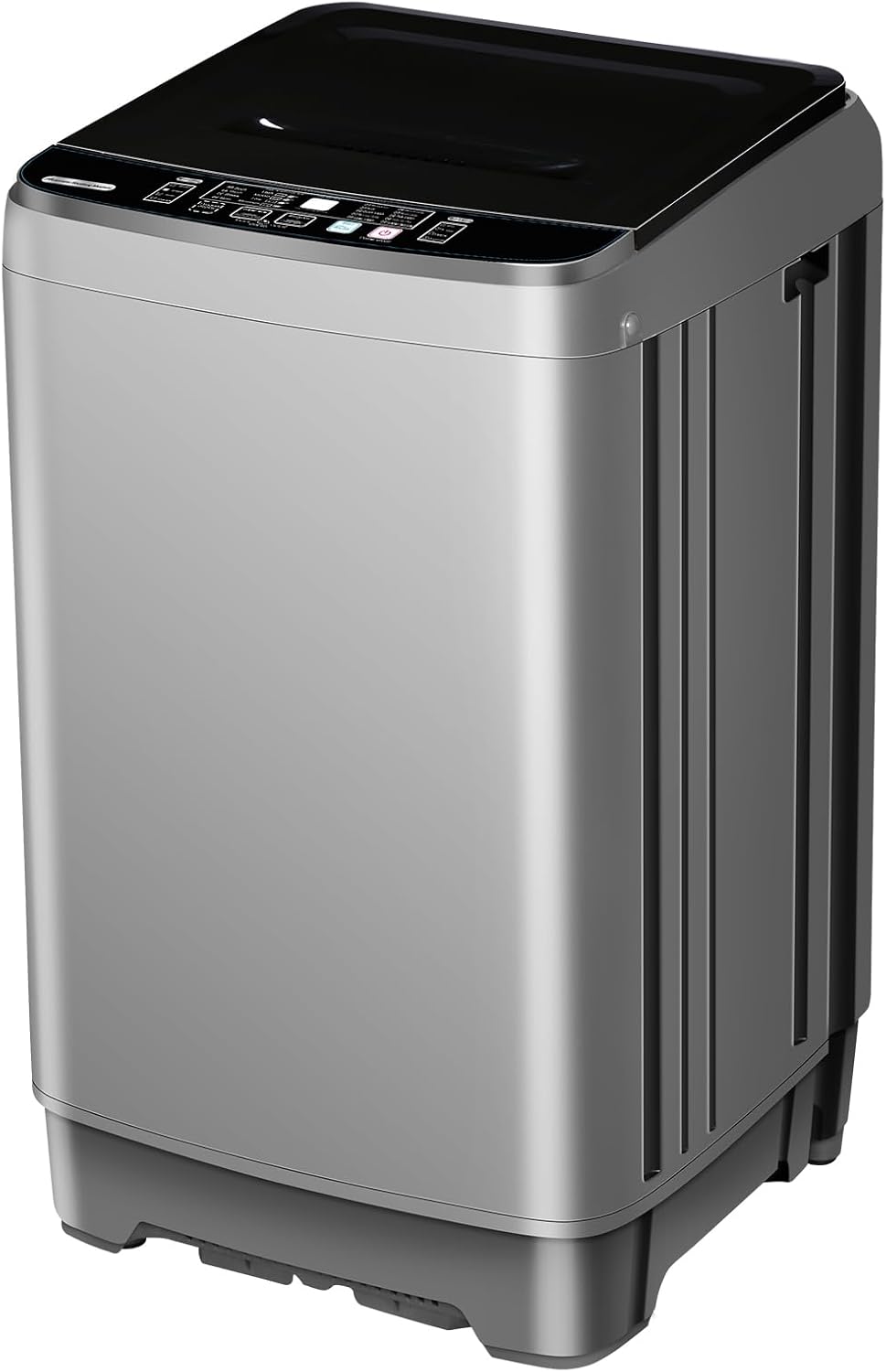 Full Automatic Washing Machine with LED Display, 10 Programs & 8 Water Levels Selections, 15.6Lbs for Home, RV, Camping, Apartment, Dorm (‎Grey)