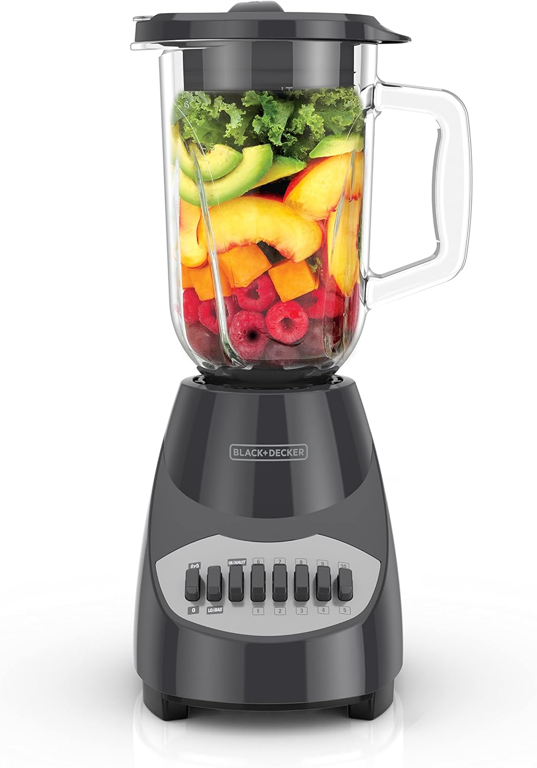 BLACK+DECKER 4-Tip Stainless Steel Blade Countertop Blender, 10 Speeds, Dishwasher-Safe, 700 Wats