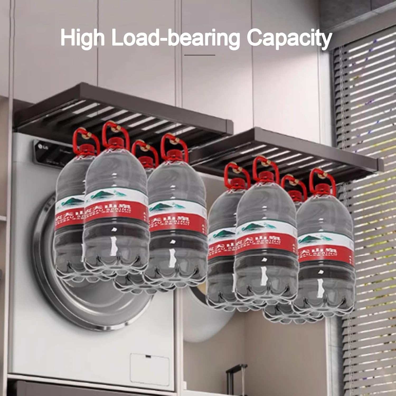 Above Washing Machine Drying Rack Aluminium Alloy Hidden Pull Out Trousers Rack Drawer, Extendable Pants Rack Space Saving Organizer for Wardrobe, Length Adjustable