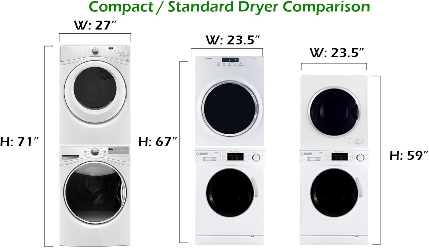 Triton TD850 Compact Dryer with Silver Trim, White